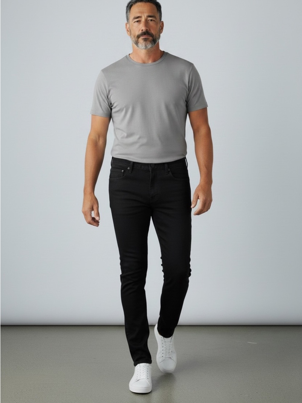 A-Frame Slim Straight Mens Jeans in Black